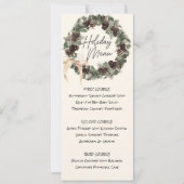 Menü "Printed Wreath Holiday" Einladung (Vorderseite)