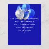Menü Programm Royal Blue White Ballons Budget (Hinten)