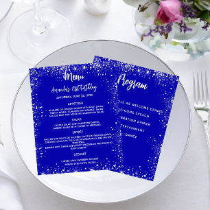 Menü Programm Royal Blue White Glitzer