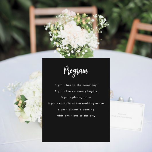 Menü-Programm Schwarz-weiß