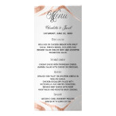 Menü Programm Silberne Rose Goldmarmor Hochzeit (Vorne)