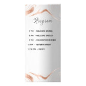 Menü Programm Silberne Rose Goldmarmor Hochzeit (Hinten)