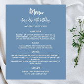 Menu-Programm staubblauer Geburtstagsparty