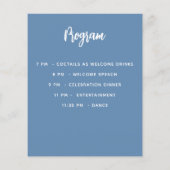 Menu-Programm staubblauer Geburtstagsparty (Rückseite)