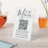 Menü QR Code Generator & Business Logo White Sockelschild (In SItu)