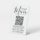 Menü QR Code Generator & Business Logo White Sockelschild (Vorderseite)