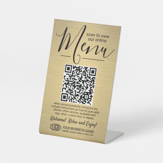 Menü QR-Code-Generator und Logo-Farbmarkierung Sockelschild (Vorderseite)