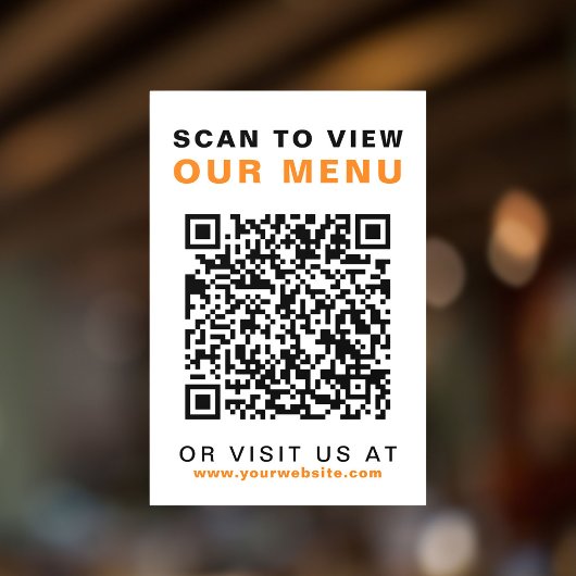 Menü QR Code Restaurant Café Fensteraufkleber