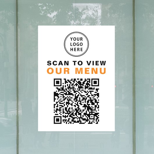 Menü QR Code Restaurant Café Logo Fensteraufkleber
