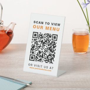 Menü QR Code Restaurant Café Sockelschild