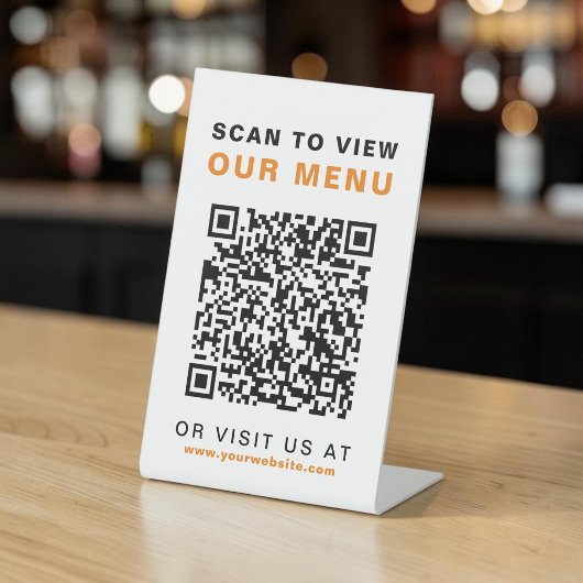 Menü QR Code Restaurant Café Sockelschild