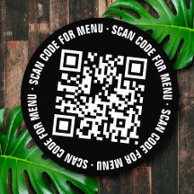 Menu QR Code Restaurants Stickers
