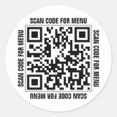Menü QR Code Restaurants Stickers (Vorderseite)