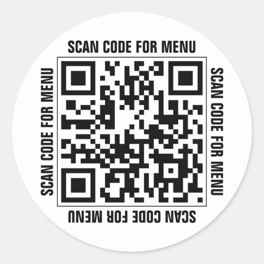 Menü QR Code Restaurants Stickers (Vorderseite)
