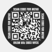 Menü QR Code Restaurants Stickers (Vorderseite)
