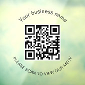 Menü qr code Scan Restaurant Bar Café Fensteraufkleber (Blatt 3)