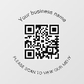 Menü qr code Scan Restaurant Bar Café Fensteraufkleber (Blatt)