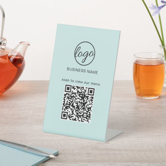 Menü QR Code Türkisch Sockelschild (In SItu)