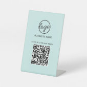 Menü QR Code Türkisch Sockelschild (Vorderseite)