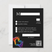 🌈 ❤️ MENU +QR Herz des Stolz Hochzeit RSVP Karte (Rückseite)