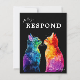 MENU + QR RSVP-Karte von "IHREN: Ein Regen. RSVP Karte