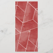 Menü "Red Watercolor Geometric Gala" Menükarte (Rückseite)