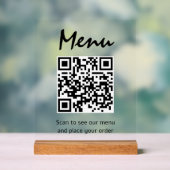 Menü "Restaurant" QR-Code Transparente Prüfung auf Acrylschild (Neutral)