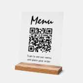 Menü "Restaurant" QR-Code Transparente Prüfung auf Acrylschild (Winkel)