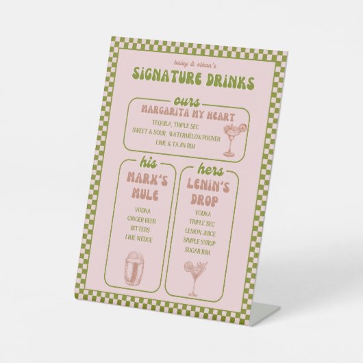 Menü "Retro Bar" Sockelschild (Vorderseite)