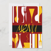 Menü "Retro" Einladung (Vorderseite)