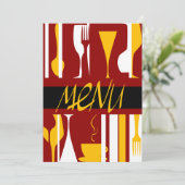 Menü "Retro" Einladung (Stehend Vorderseite)