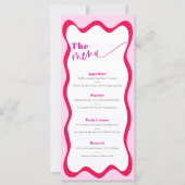 Menü "Retro Hot Pink Wavy Border Food and Drinks" (Vorderseite)