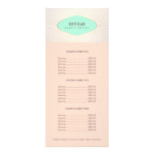 Menü "Retro Turquoise and Peach Price List" (Vorne)