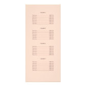 Menü "Retro Turquoise and Peach Price List" (Hinten)