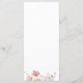 Menü "Rosa blühende Blume" Menükarte (Rückseite)