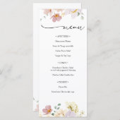 Menü "Rosa blühende Blume" Menükarte (Vorne/Hinten)