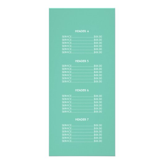 Menü "Rosa und Gold Circle Motif" (Hinten)