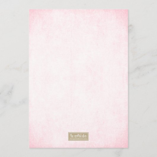 Menü "Rosa und Gold" für den Glitzer Menükarte (Rückseite)