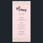 Menü "Rosa und Gold" im Glitzer Menükarte<br><div class="desc">Diese individuell anpassbare Menükarte wurde für die Abstimmung mit unserer Hochzeitskollektion in Rosa und Gold Glitzer konzipiert und weist einen goldenen Glitzer auf rosa Hintergrund auf. Für eine weiter gehende Anpassung dieses Designs klicken Sie bitte auf den "CUSTOMIZE"-Button oben. Bitte beachten Sie, dass Glitzer als Druckeffekt und nicht als Glitzer...</div>