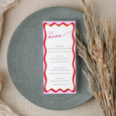 Menü "Rosa und Orange Wavy Border Brautparty"