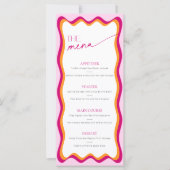 Menü "Rosa und Orange Wavy Border Brautparty" (Vorderseite)