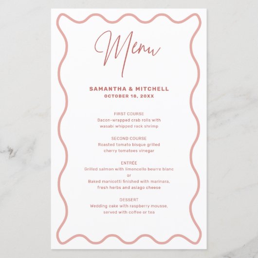 Menü "Rosa und Weiße Grenze" (Vorderseite)