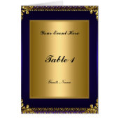 Menü "Royal Blue Gold Table Placement Card" (Vorne)