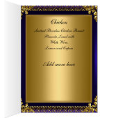 Menü "Royal Blue Gold Table Placement Card" (Innen (Rechts))