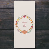 Menü "Rustikal & Hochzeit im Herbst" Menükarte