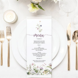 Menü "Rustikale Wildblume Brautparty" Menükarte