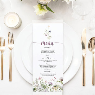 Menü "Rustikale Wildblume Brautparty" Menükarte