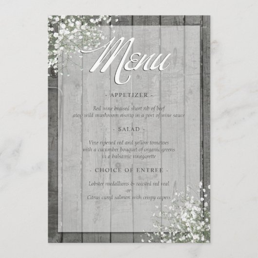 MENÜ RUSTISCHES GIPSKRAUT MENÜKARTE (Vorderseite)