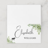 Menü "Sage Green Blätter Beef" Hochzeitskarten (Außenseite Aufgefaltet)