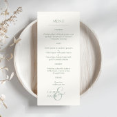 Menü "Sage Green & Ivory Mit Monogramm Wedding" Programm